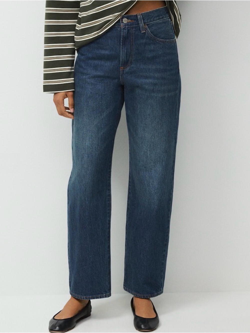 Aritzia DENIM FORUM The 90s Marlo High Rise Baggy Jeans 29 Be About Dark Bleu